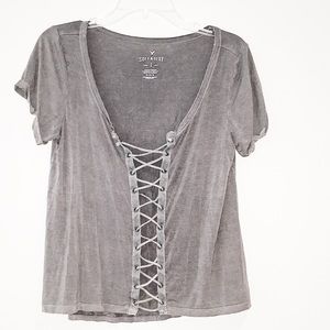 Only Worn Once! American Eagle Lace Up Shirt